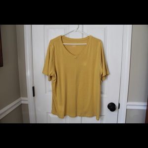 Mustard colored top, C J Banks, 1x